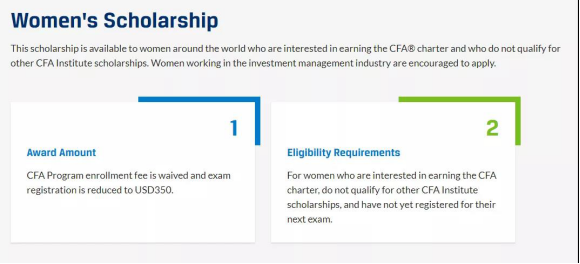 CFA女性奖学金申领啦！又可以省近7000元哦！